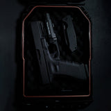 star lux mounted flashlight and pallas folding knife in a portable safe