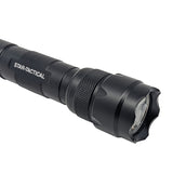 Star Pro 1000 lumens black aluminum handheld tactical flashlight with crenulated bezel - Star Tactical